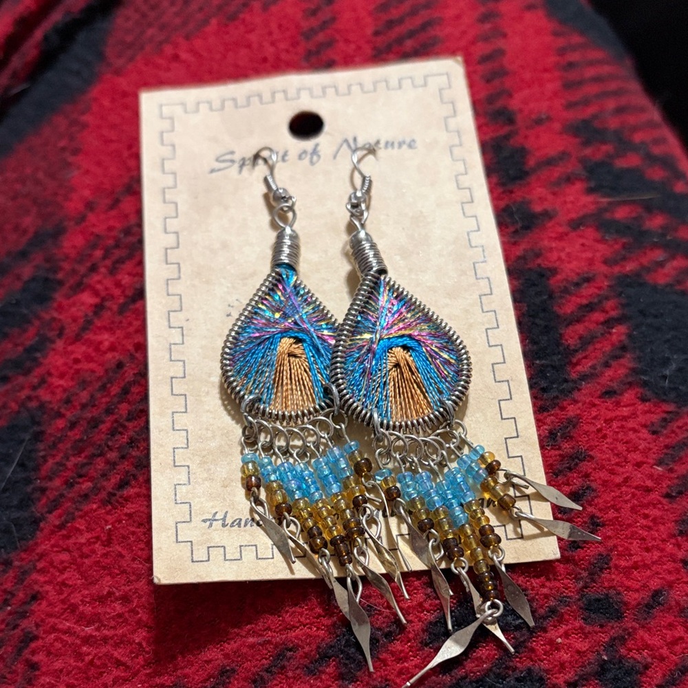 Blue and Silver Handmade Earrings